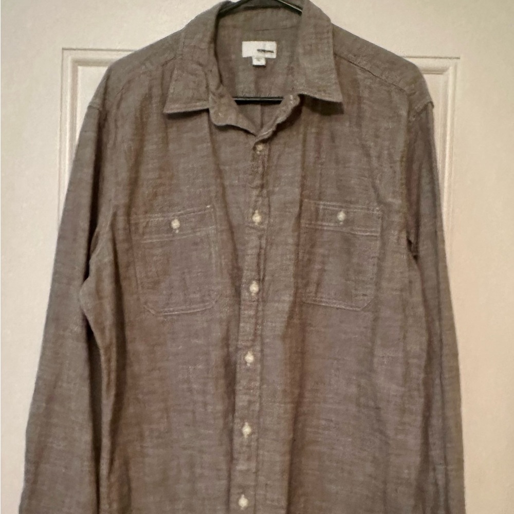 Sonoma Goods For Life Button Up Shirt Men's XL Long Sleeve Gray Multi Check
